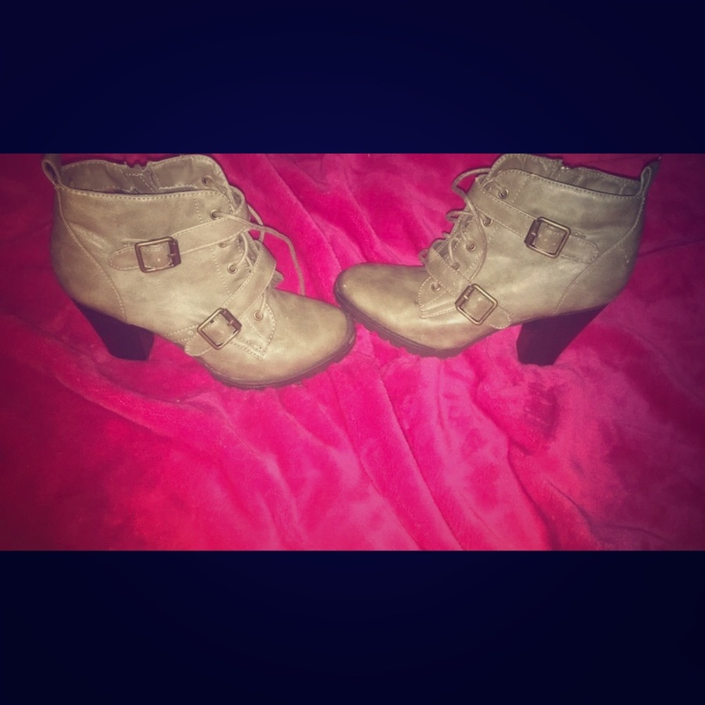 Grey high heel wedges